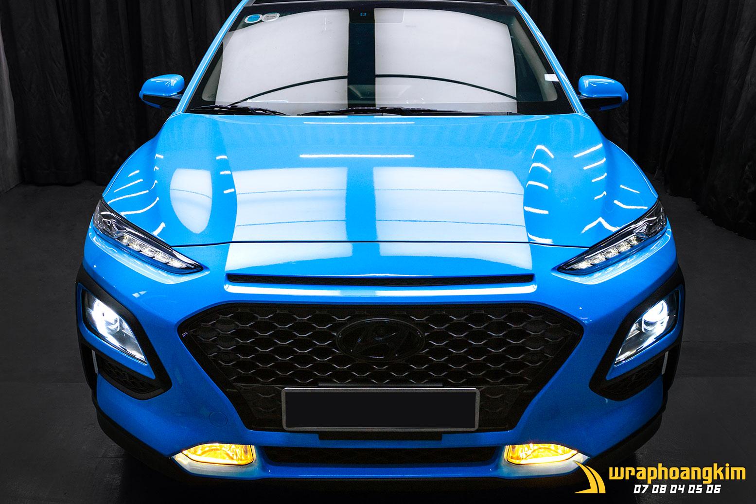 Hyundai Kona Full Wrap Crystal Miami Sky Blue — góc 7