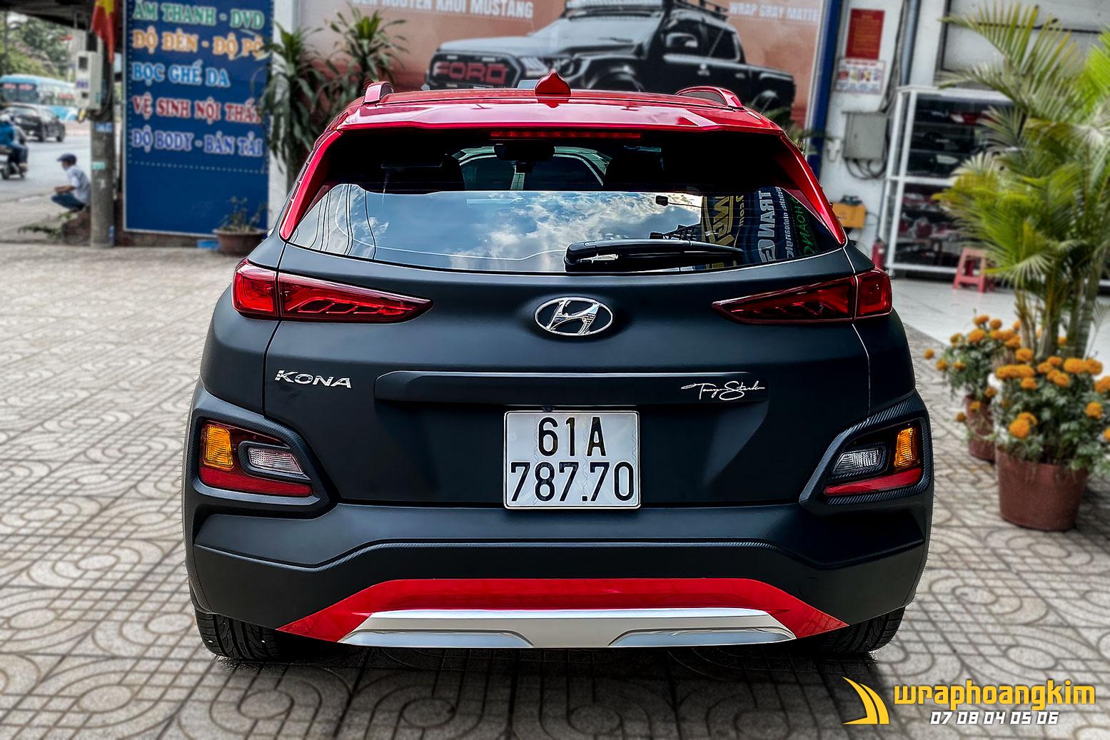 Hyundai Kona Full Wrap Matte Black — góc 2