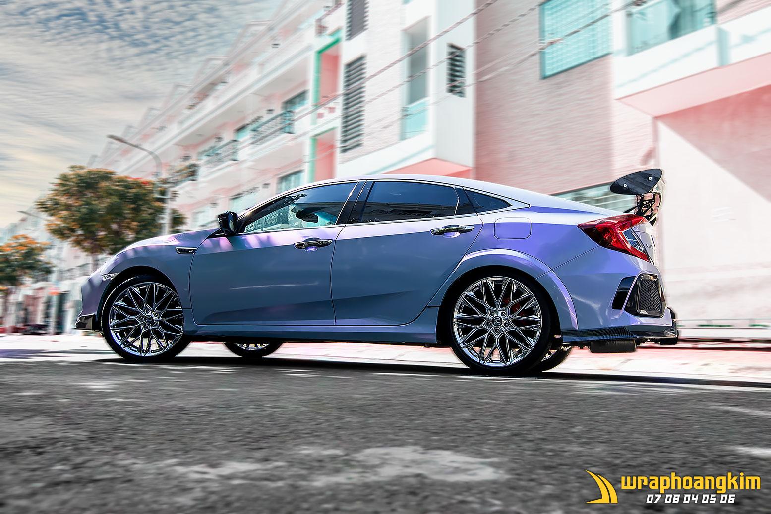 Civic Full Wrap Silver Sunset — góc 2
