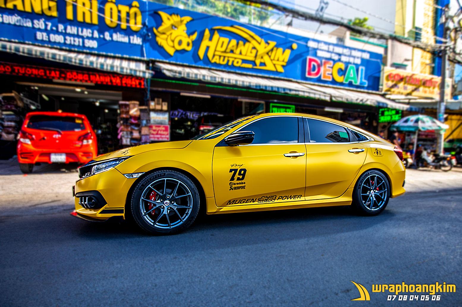 Honda Civic Full Wrap Matte Yellow