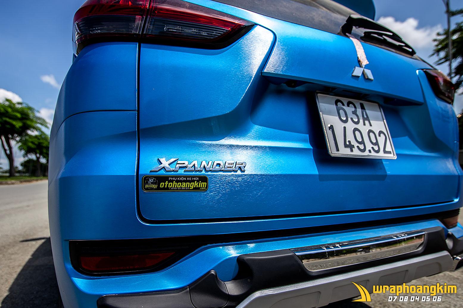 Mitsubishi Xpander Full Wrap Metallic Blue Brushed — góc 3