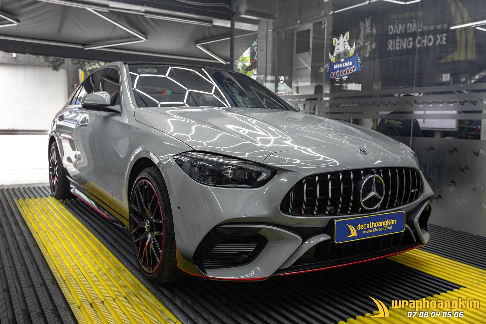 Mercedes C300 AMG Full Wrap Vintage Grey