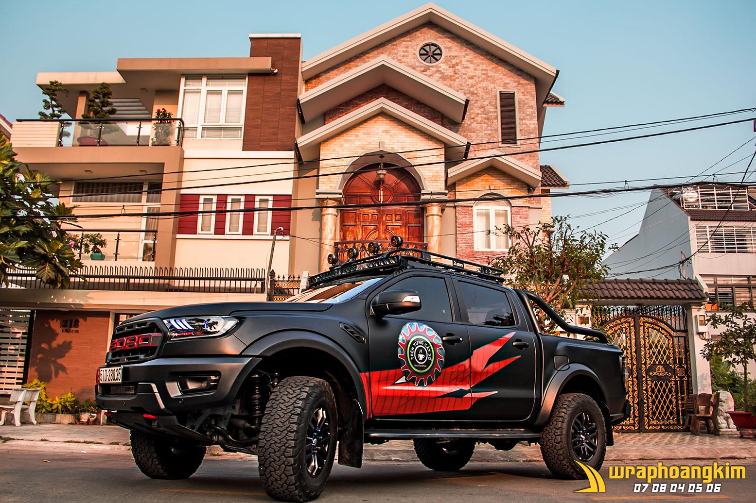 Ford Ranger Full Wrap Matte Black Có Tem
