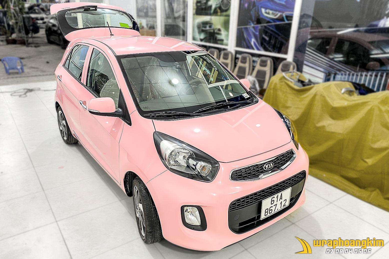 Kia Morning Full Wrap Gloss Pink — góc 4