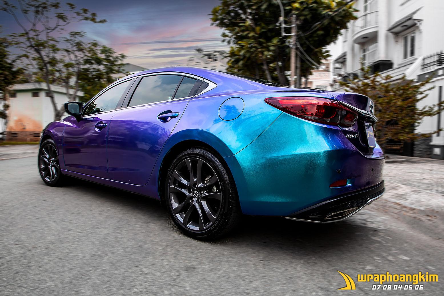 Mazda 6 Full Wrap Diamond Purple Red — góc 2