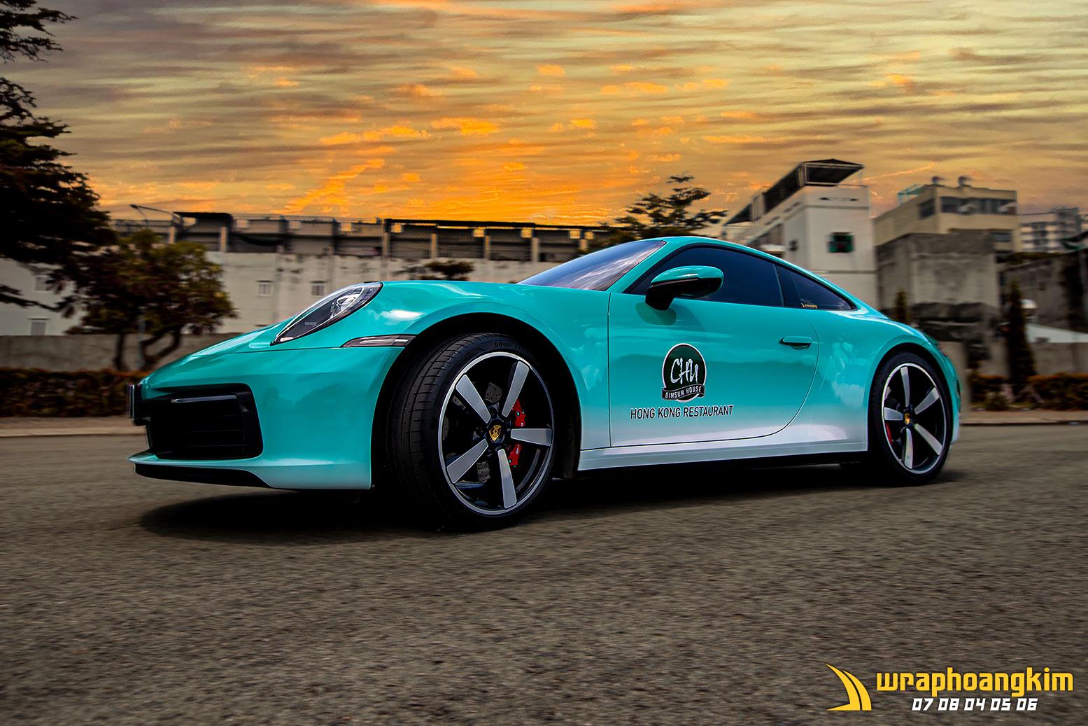 Porsche 911 Carrera S Full Wrap Blue Shift — góc 6
