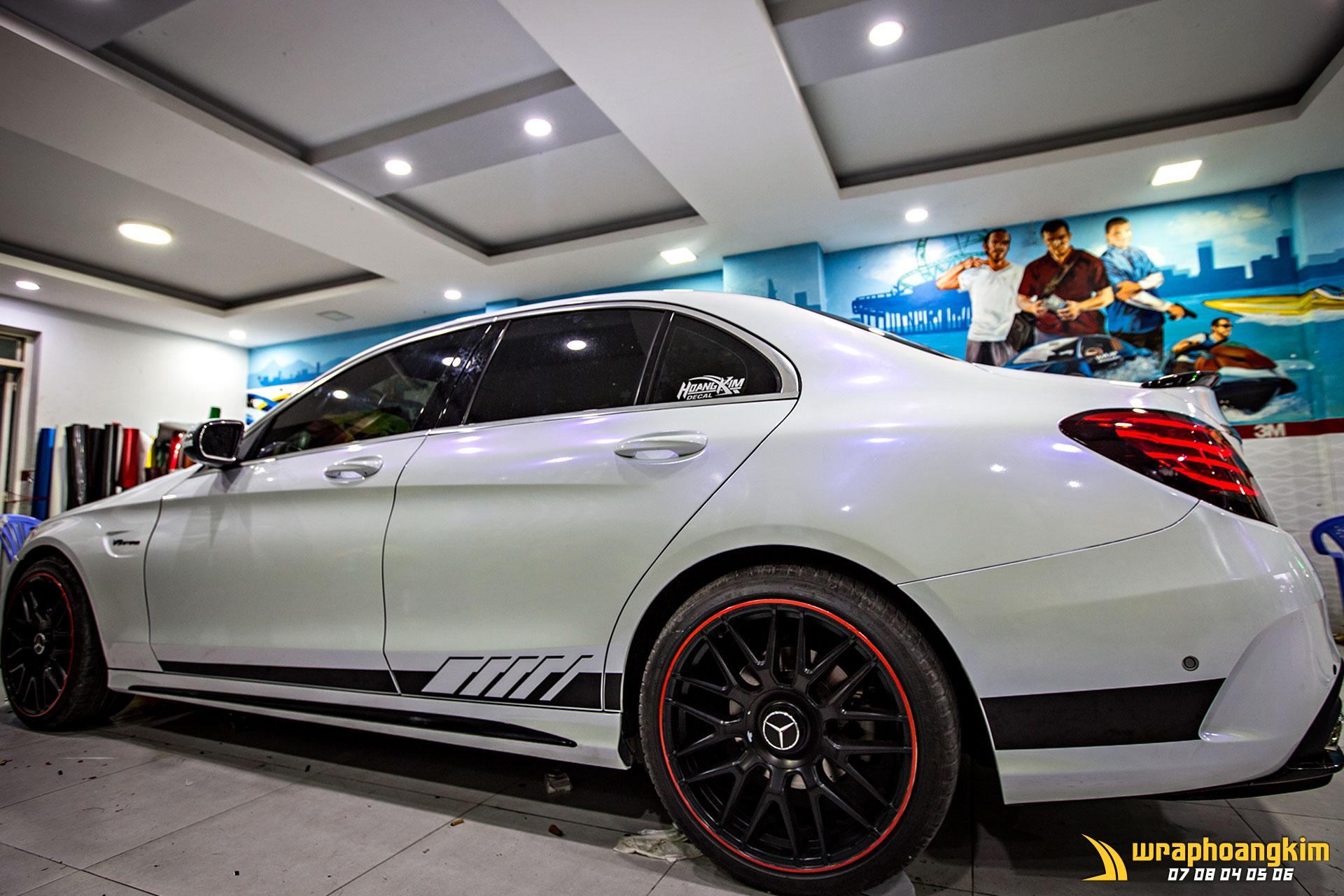 Mercedes C63 Full Wrap Gloss White