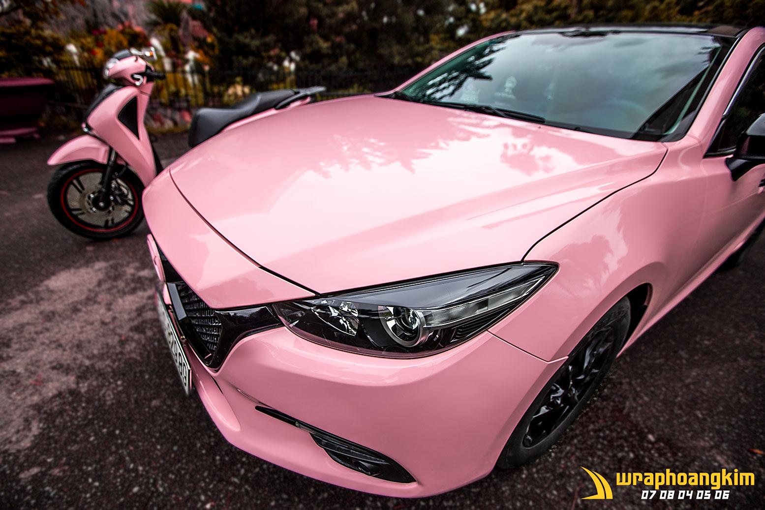 Mazda 3 Full Wrap Crystal Peach Pink — góc 5