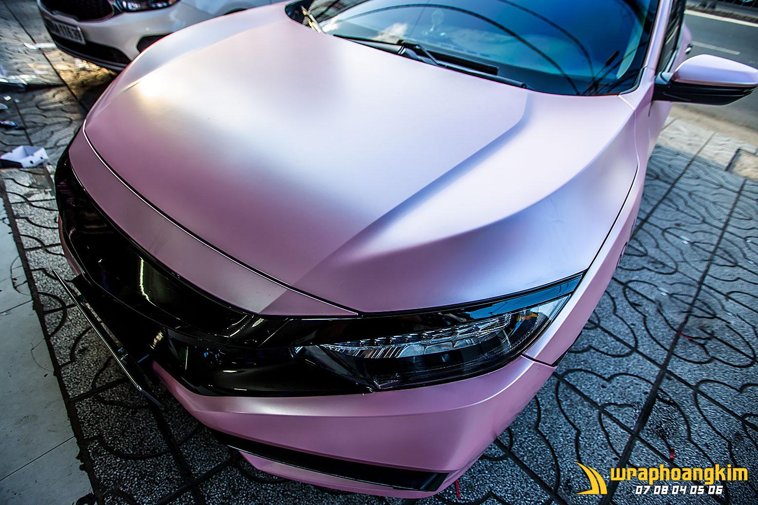 Honda Civic Full Wrap Glossy Metallic Sakura Pink