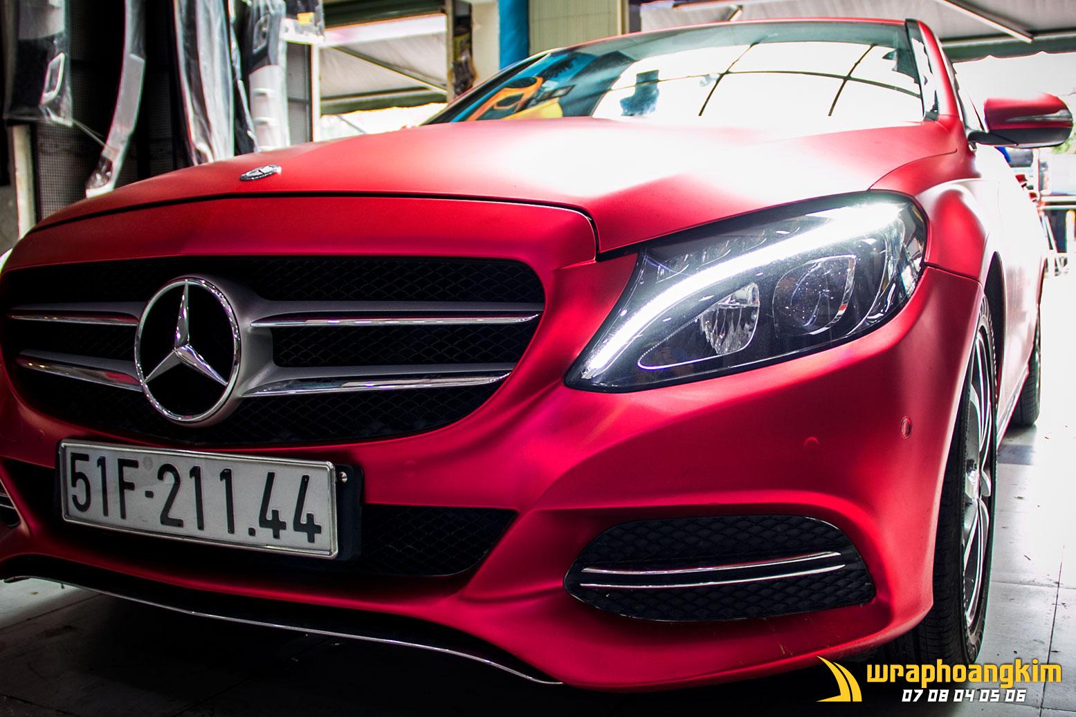 Mercedes C200 Full Wrap Matte Red