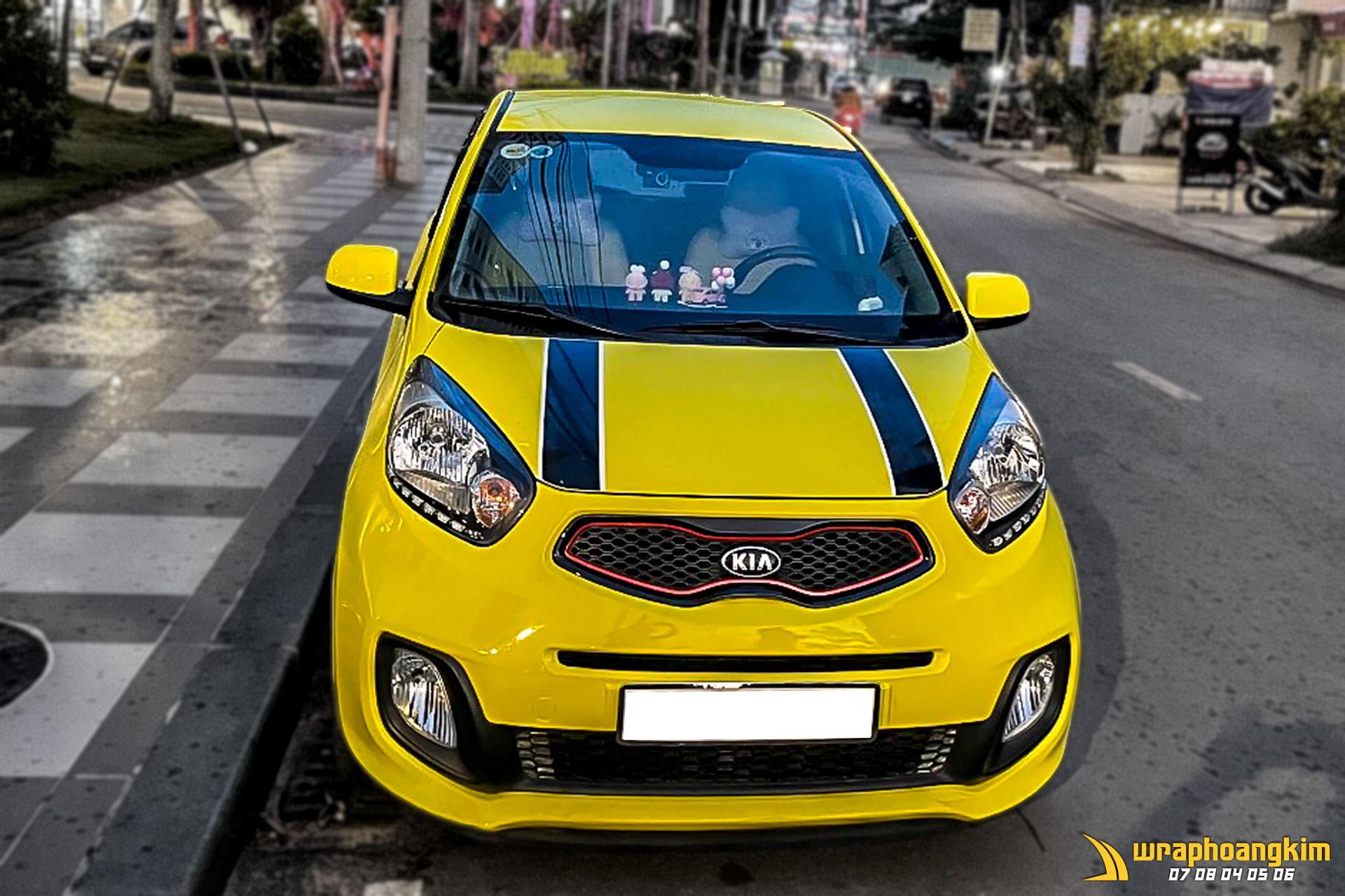 Kia Morning Full Wrap Crystal Lemon Yellow — góc 4