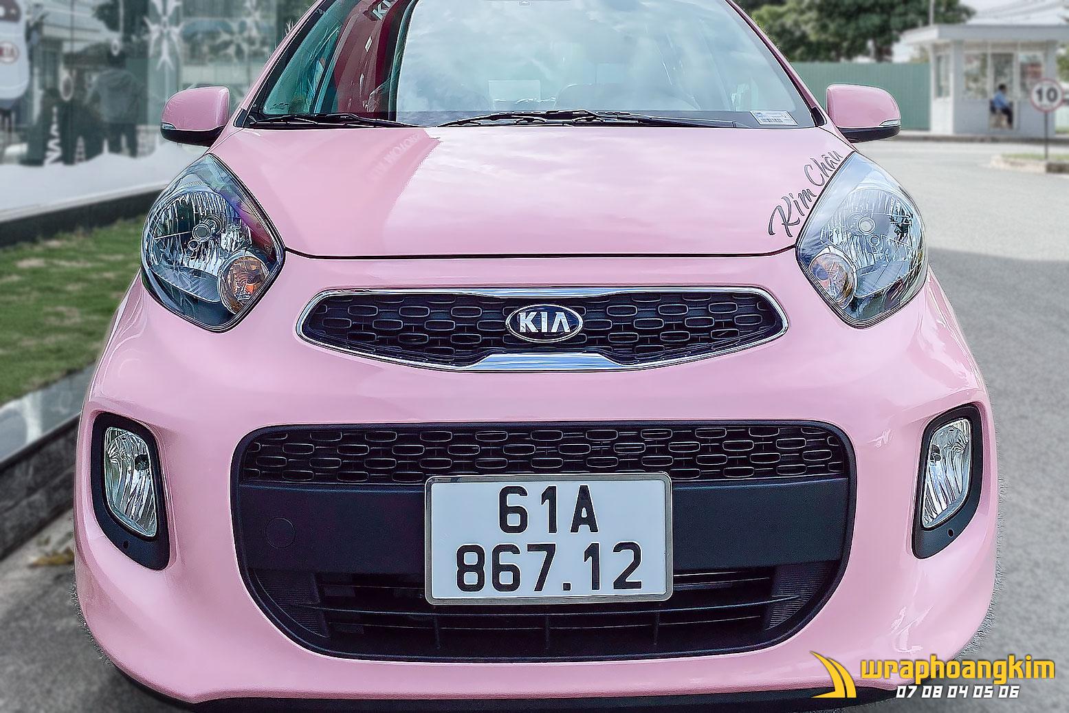 Kia Morning Full Wrap Gloss Pink — góc 3