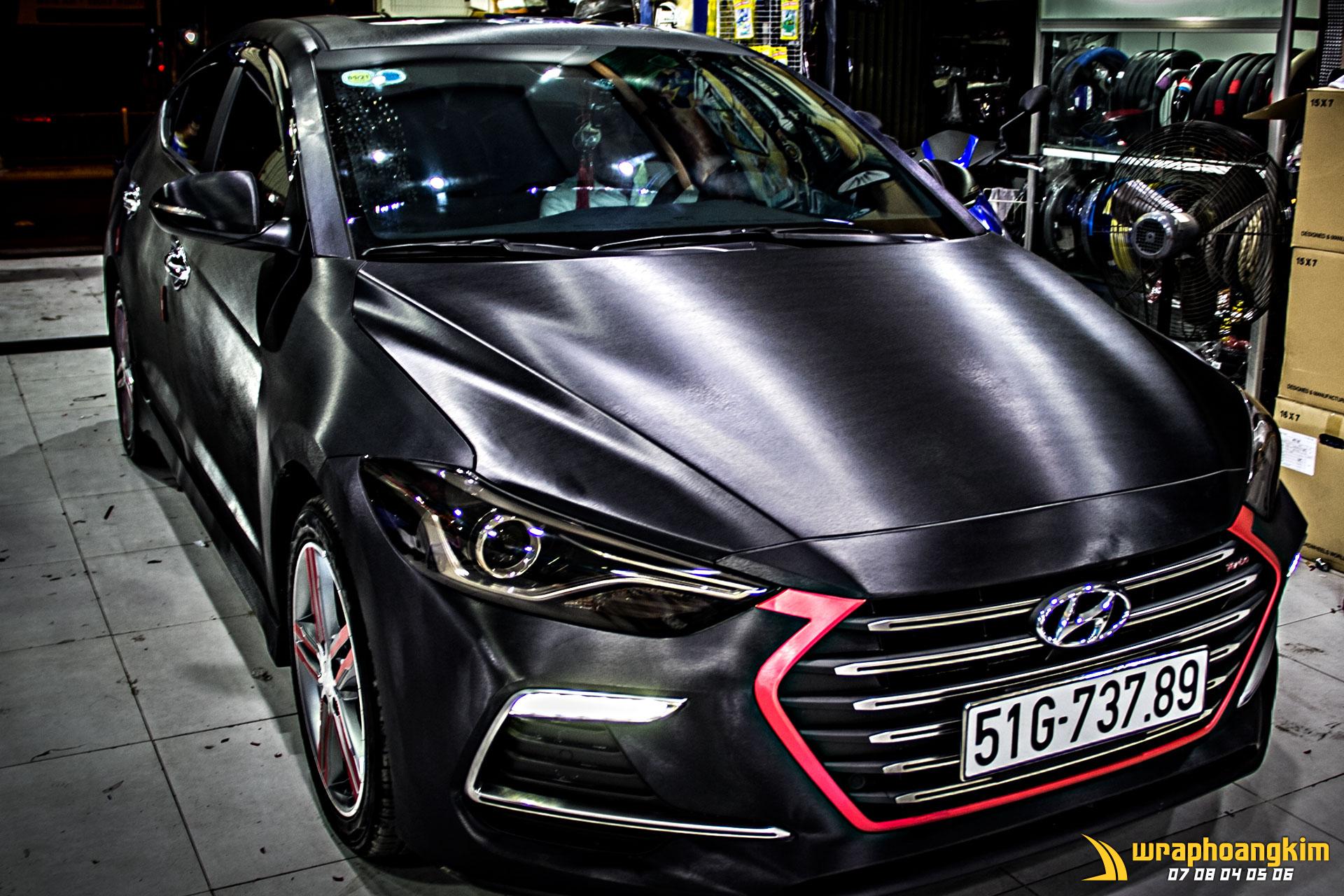 Hyundai Elantra Full Wrap Brushed Black Metallic