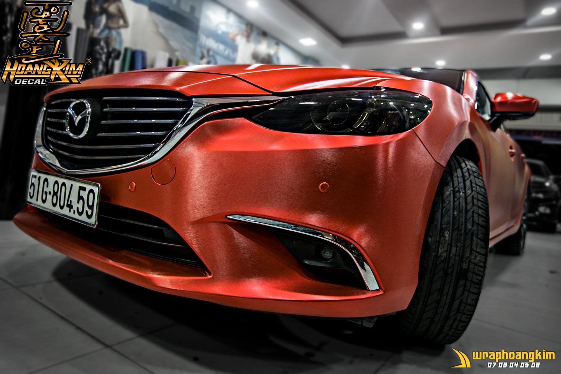 Mazda 6 Full Wrap Brushed Red 3M — góc 4