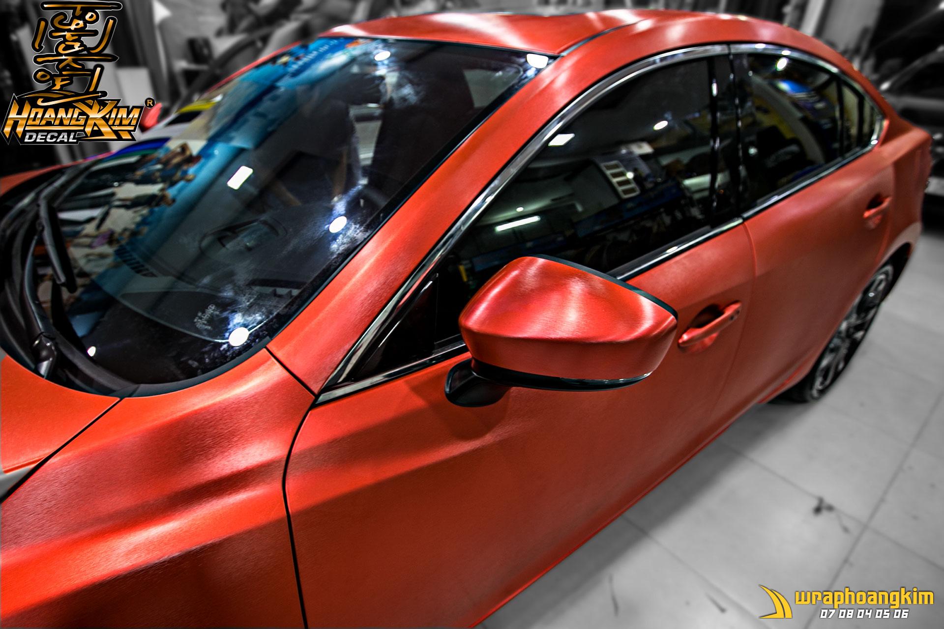 Mazda 6 Full Wrap Brushed Red 3M — góc 5