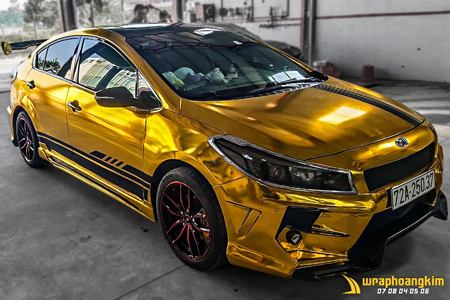 Kia Cerato Full Wrap Gold Chrome