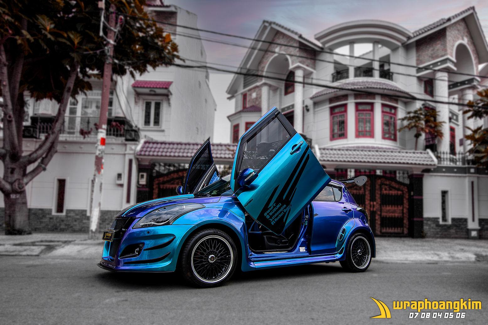 Suzuki Swift Full Wrap Diamond Purple Red