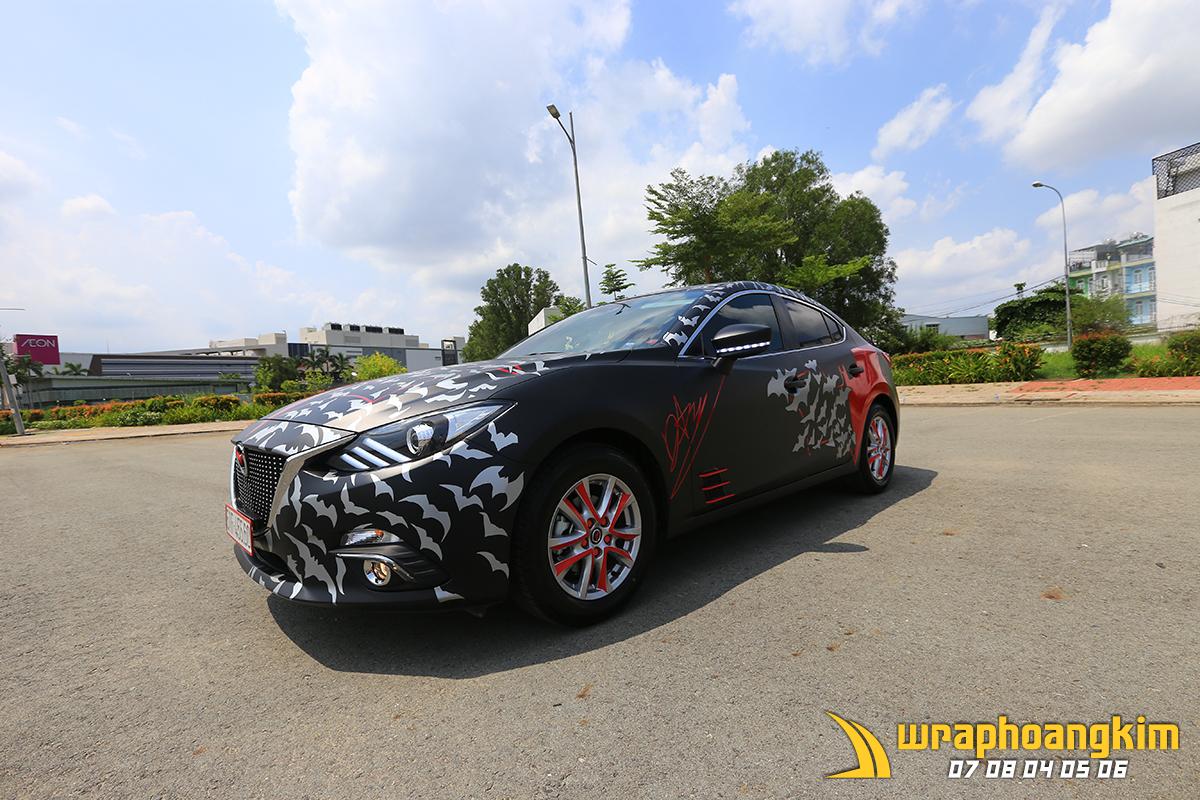 Mazda 3 Full Wrap Matte Black — góc 4