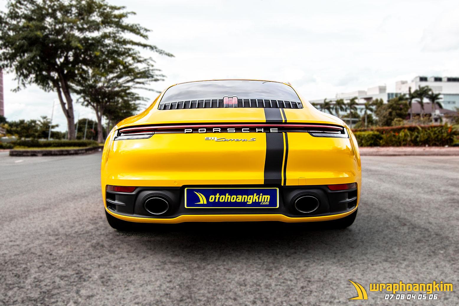 Porsche 911 Carrera S Full Wrap Gloss Yellow — góc 5