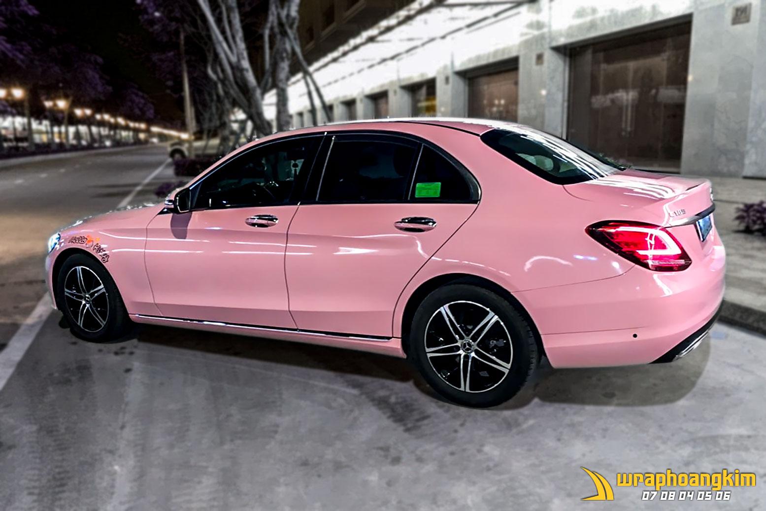 Mercedes C180 Full Wrap Gloss Pink