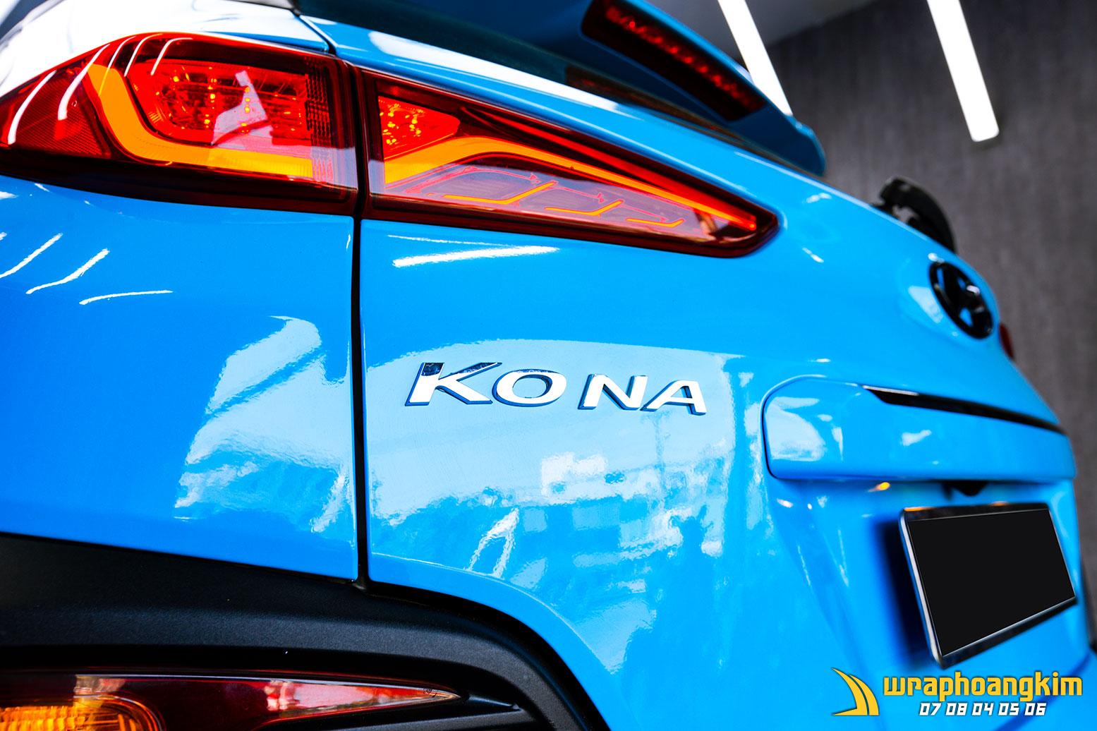Hyundai Kona Full Wrap Crystal Miami Sky Blue — góc 3