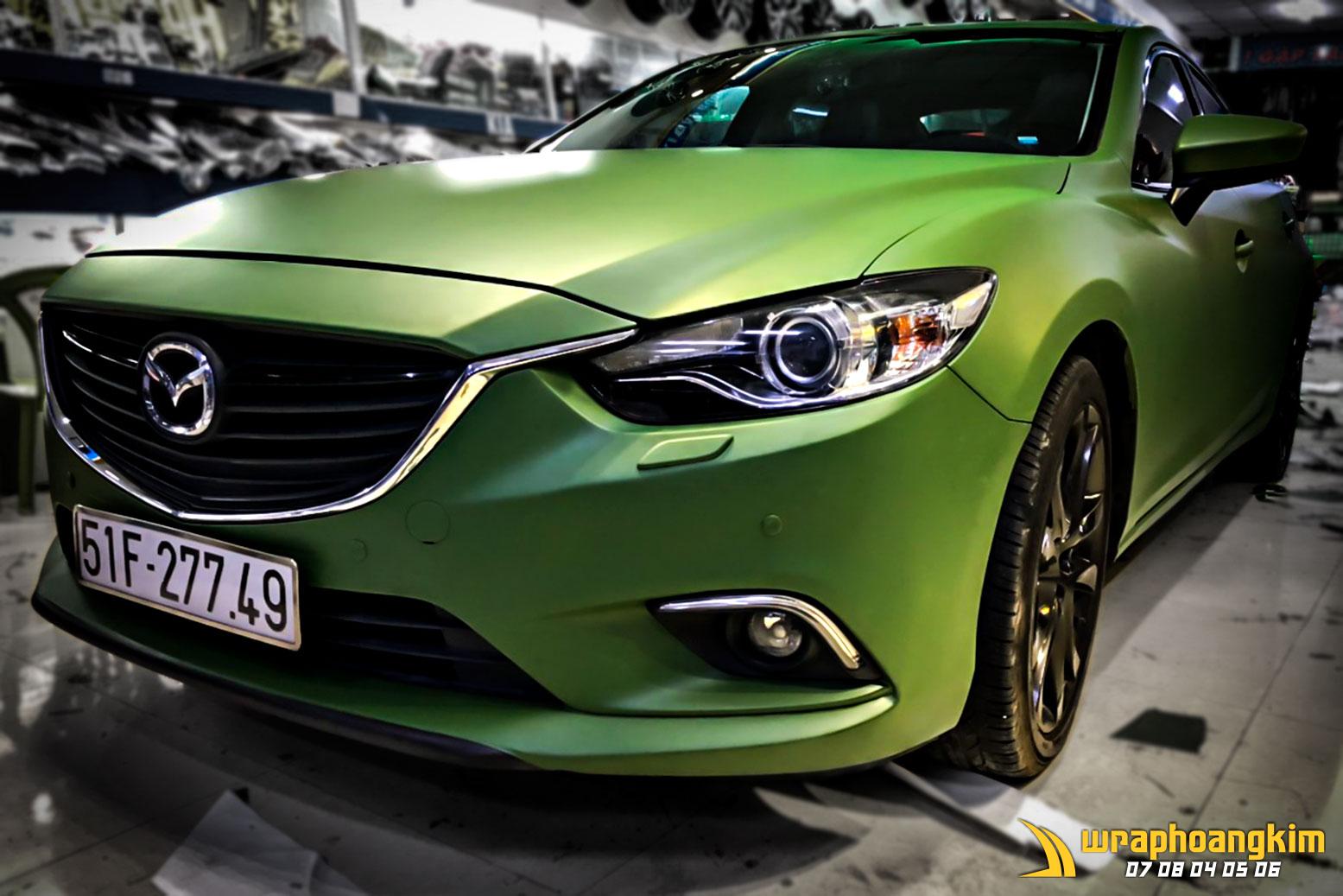 Mazda 6 Full Wrap Matte Military Green — góc 3