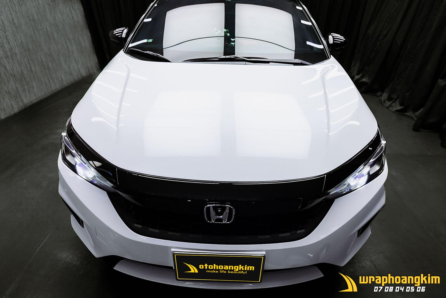 Honda City Full Wrap Diamond Crystal White — góc 8