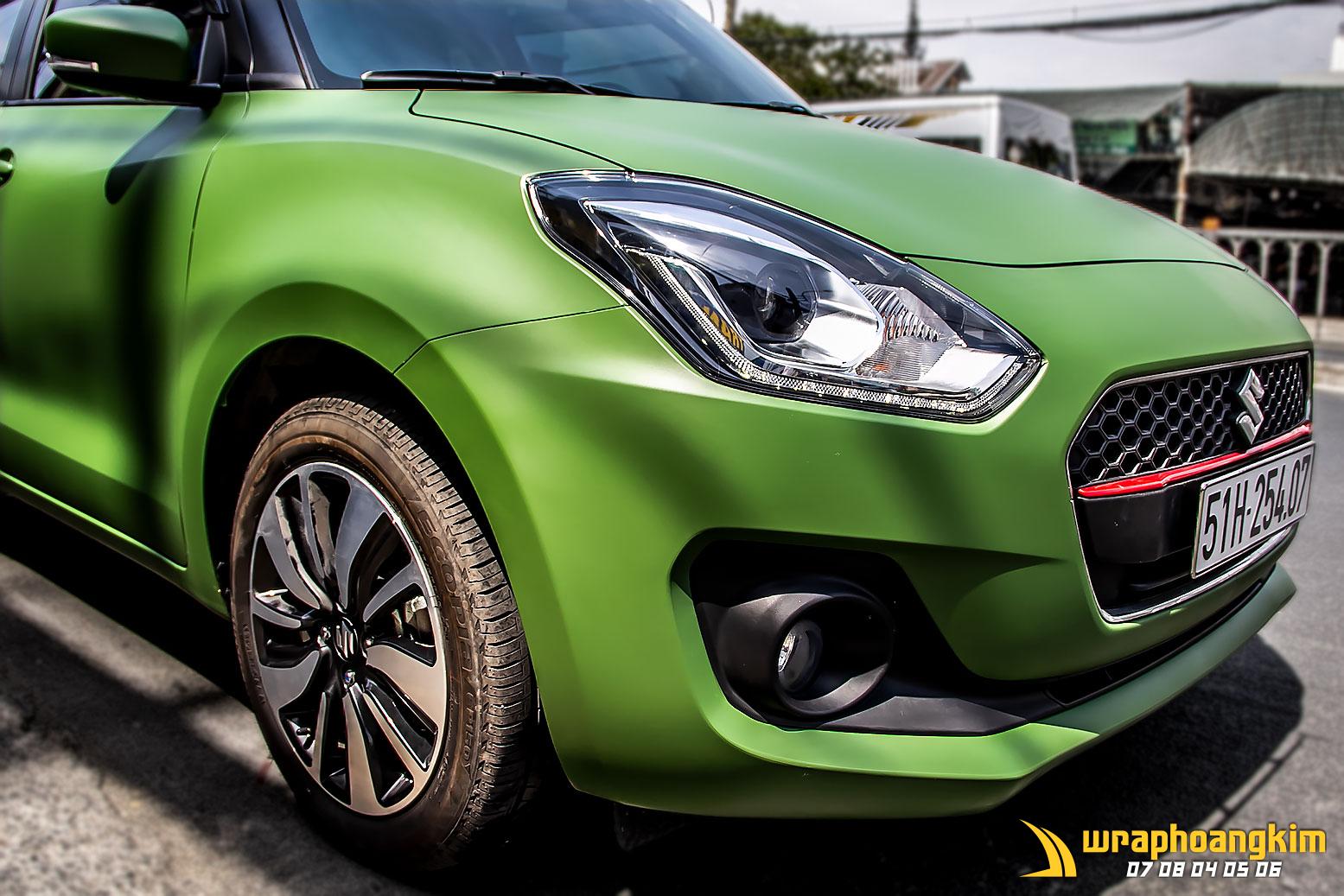 Suzuki Swift Full Wrap Matte Military Green — góc 4