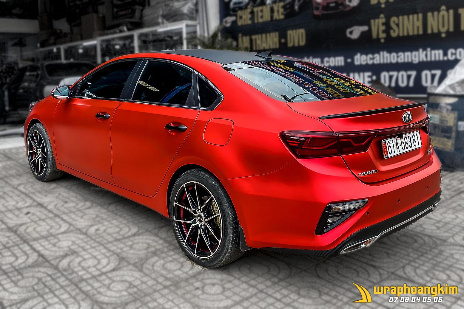 Kia Cerato Full Wrap Matte Red — góc 3