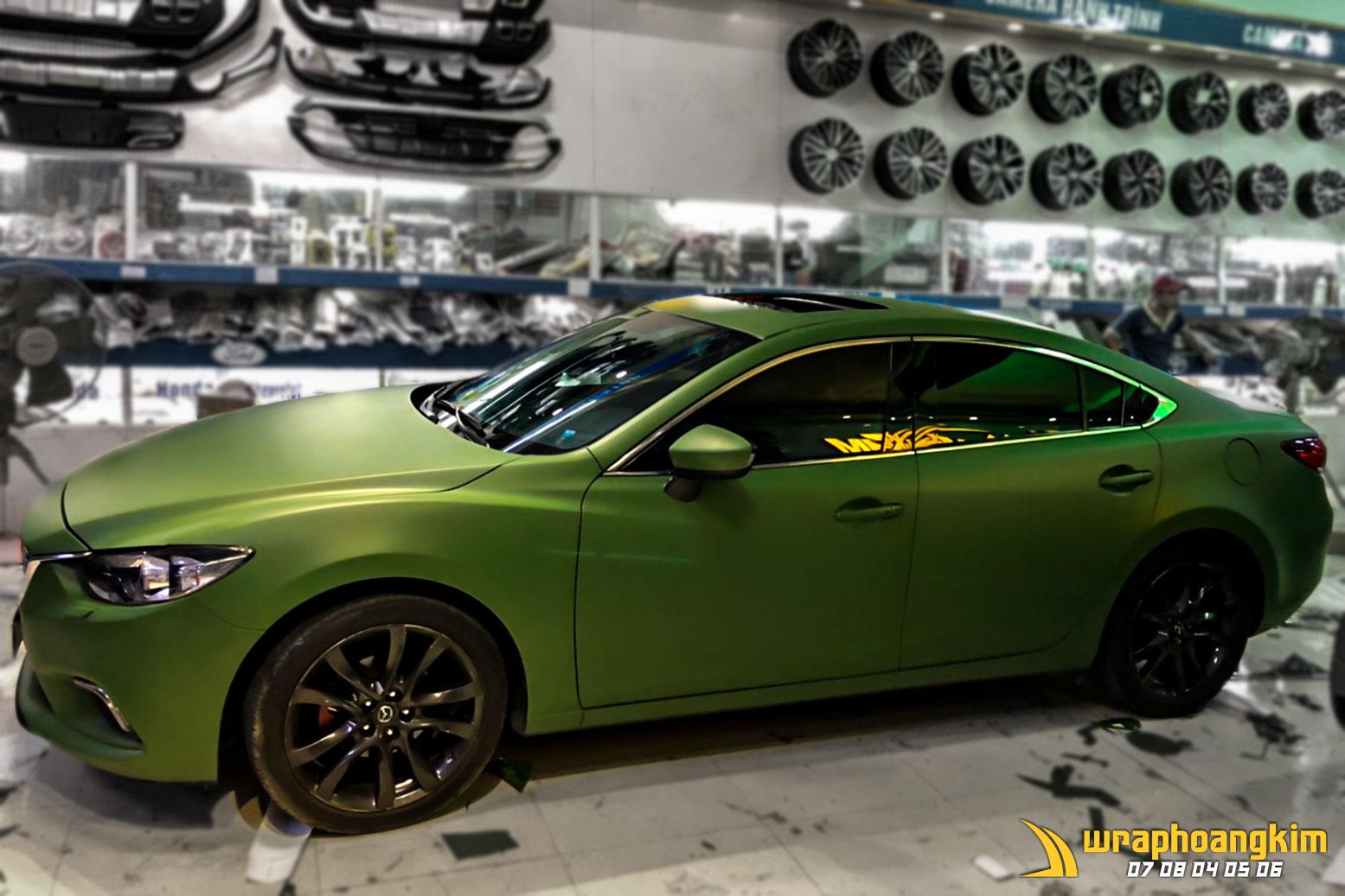 Mazda 6 Full Wrap Matte Military Green — góc 2