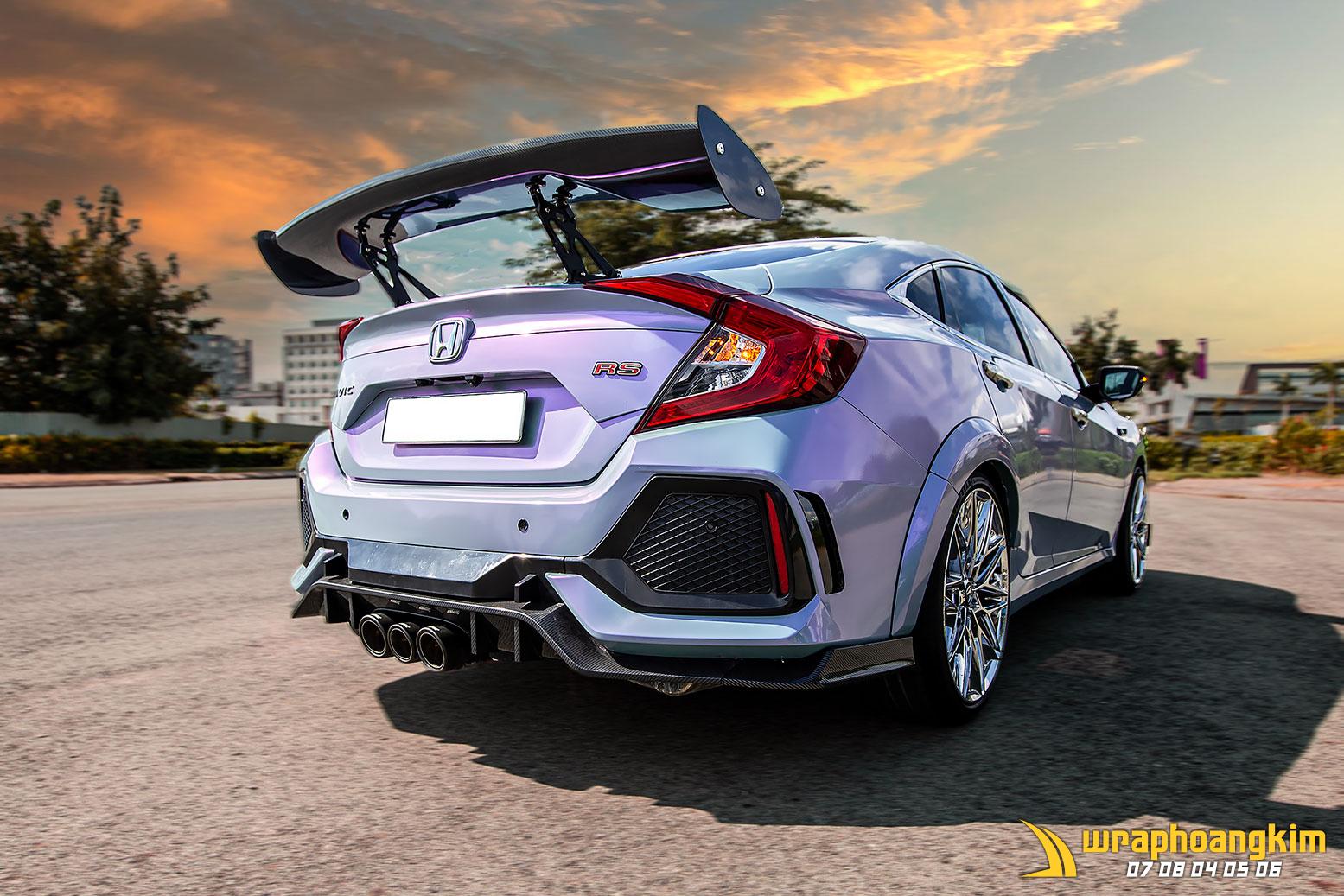 Civic Full Wrap Silver Sunset — góc 5