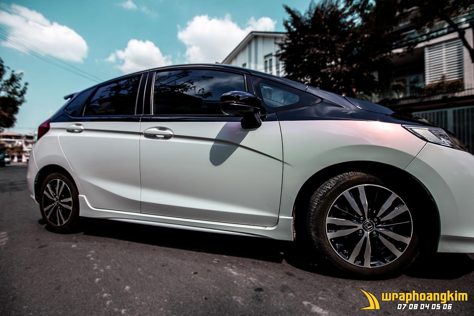 Honda Jazz Full Wrap Gloss White — góc 3