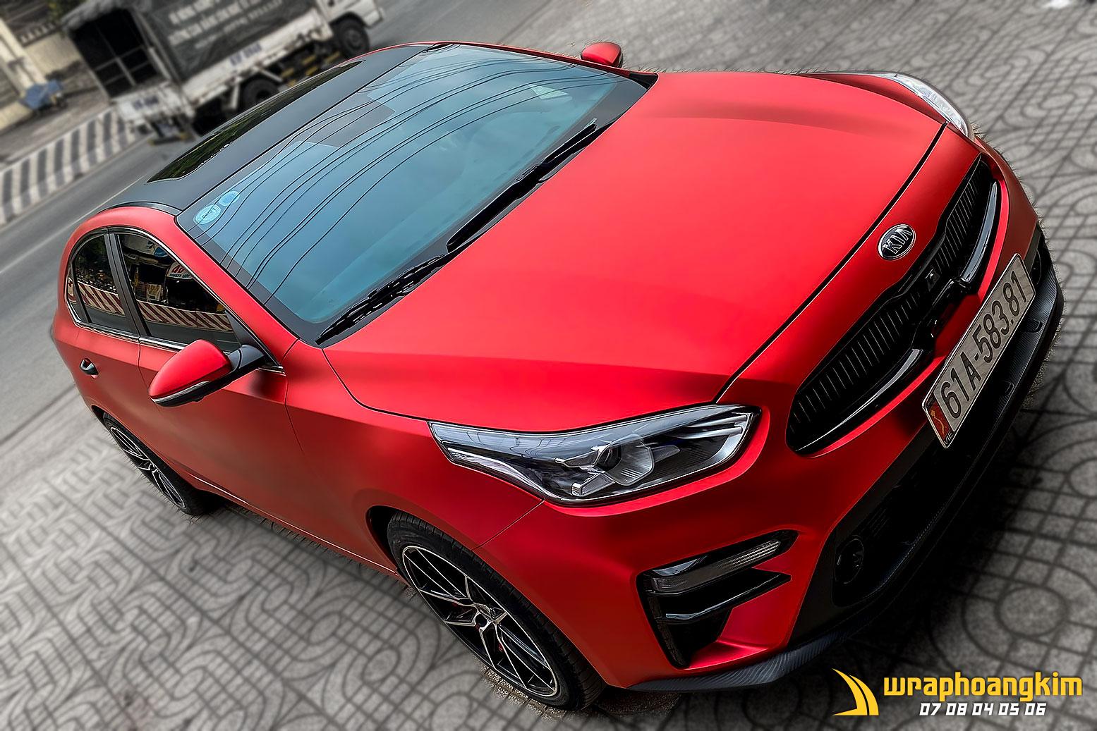 Kia Cerato Full Wrap Matte Red — góc 2