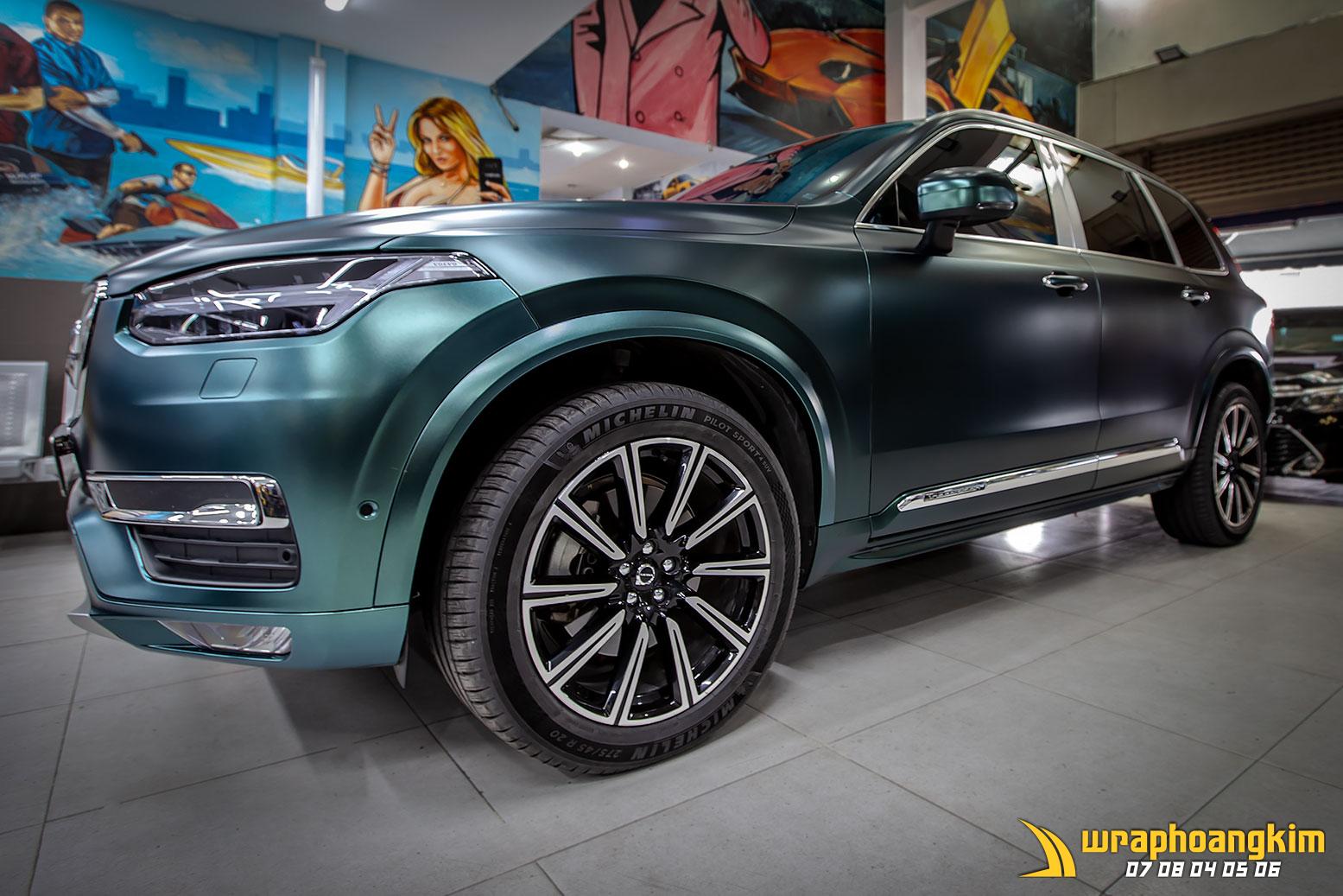 Volvo XC90 Full Wrap Pearl Metallic Gemstone Green — góc 3