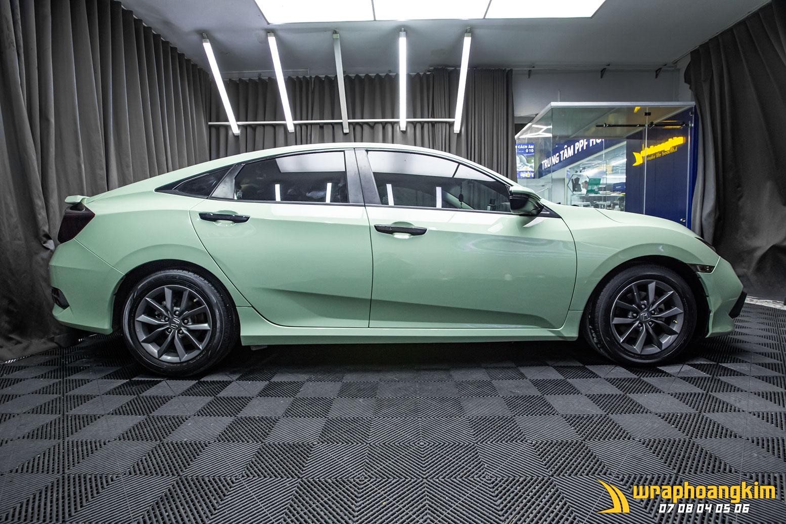 Honda Civic Full Wrap Light Green Glossy — góc 4