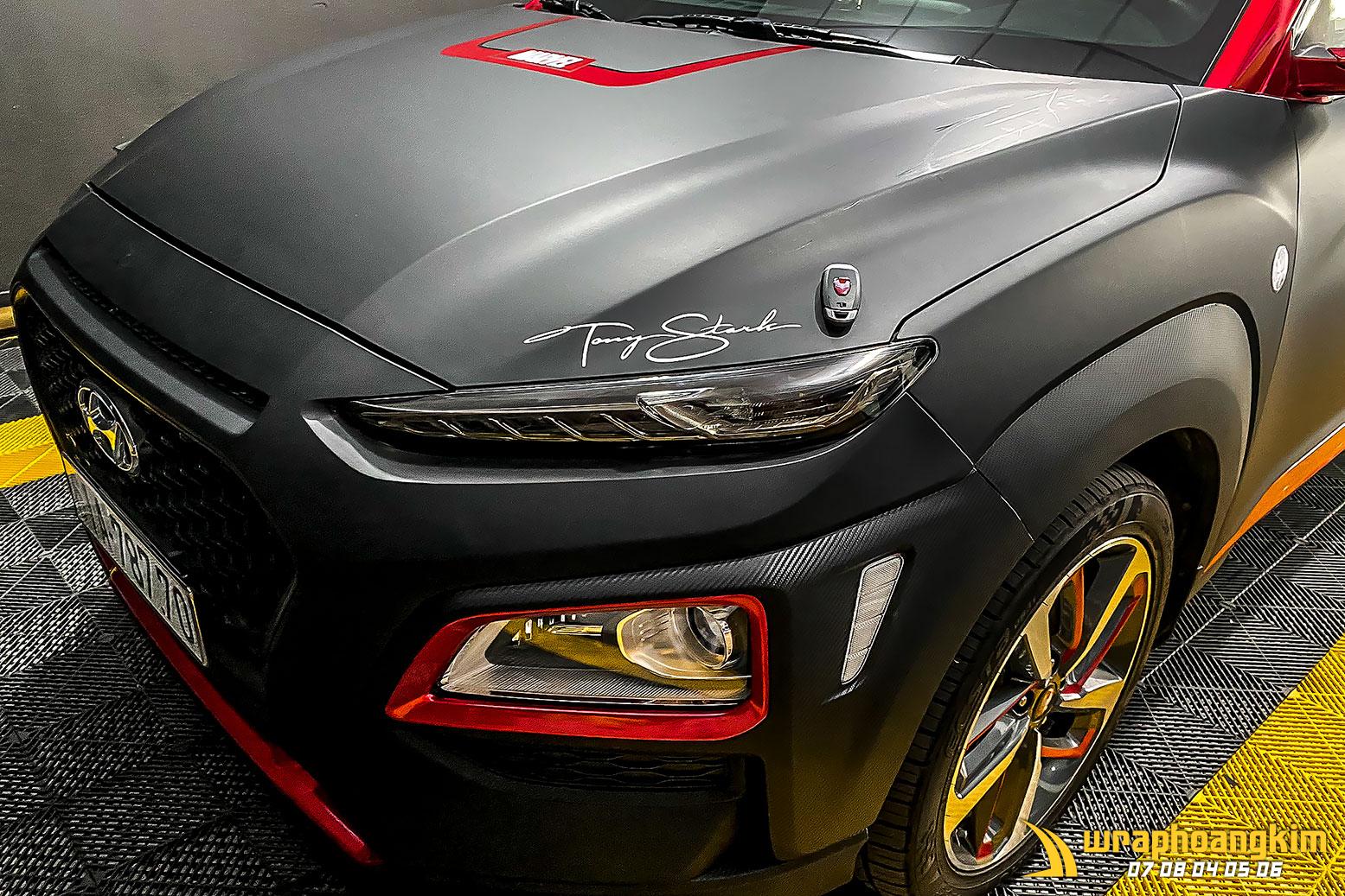 Hyundai Kona Full Wrap Matte Black — góc 6
