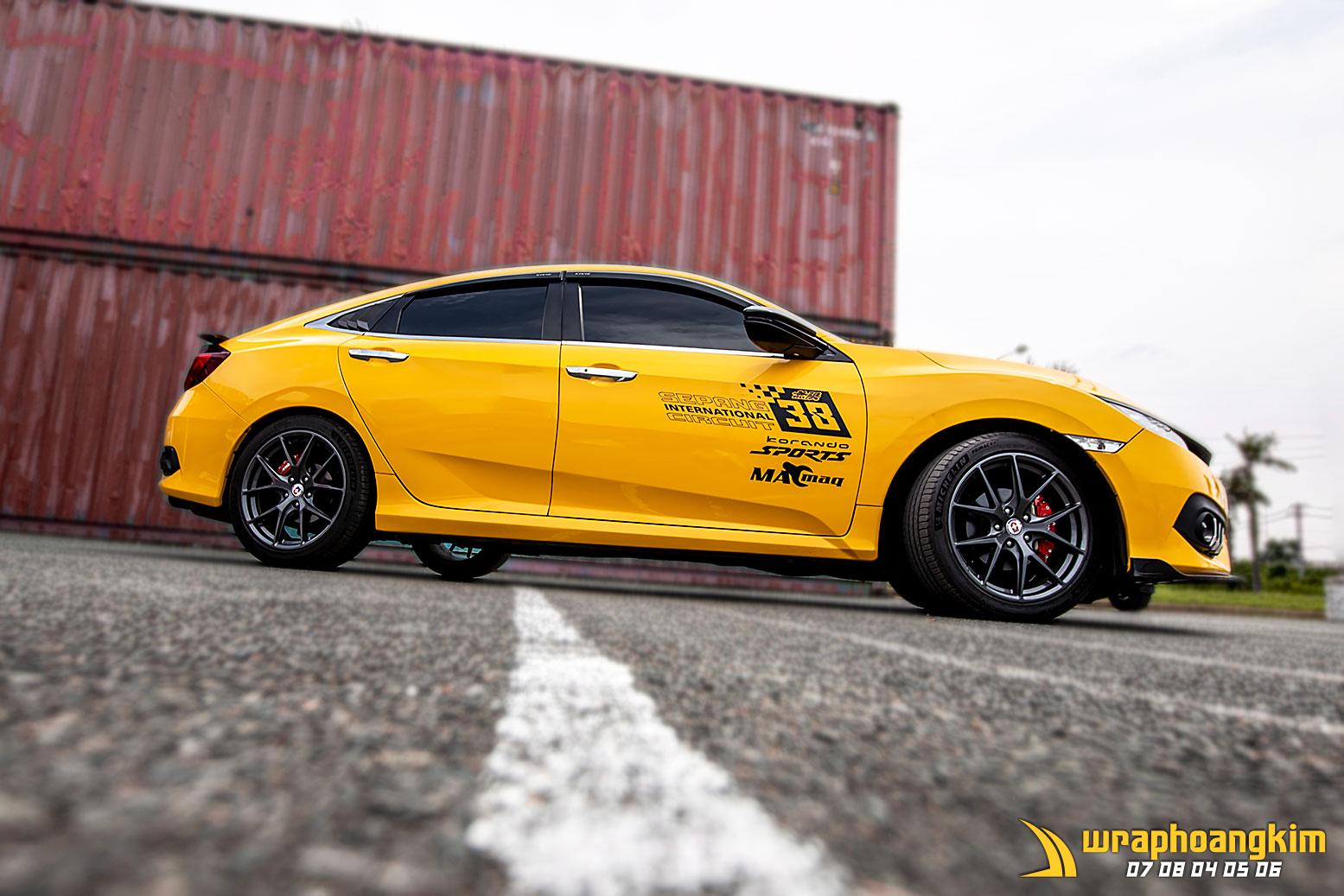 Honda Civic Full Wrap Gloss Yellow