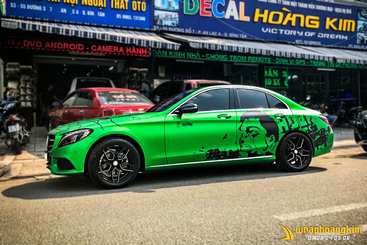 Mercedes C200 Full Wrap Matte Green