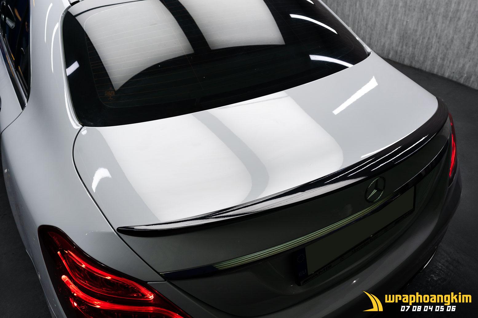 Mercedes C250 Full Wrap Crystal Light Gray — góc 5