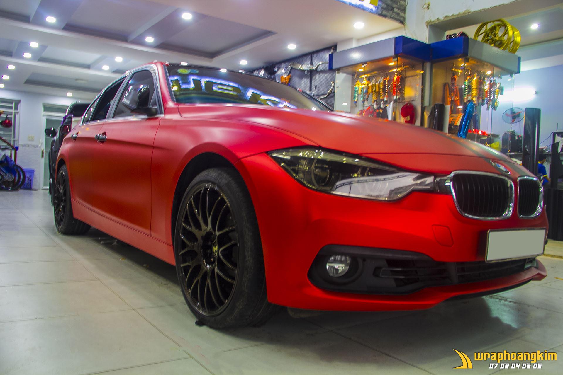 BMW 320i Full Wrap Matte Red — góc 3