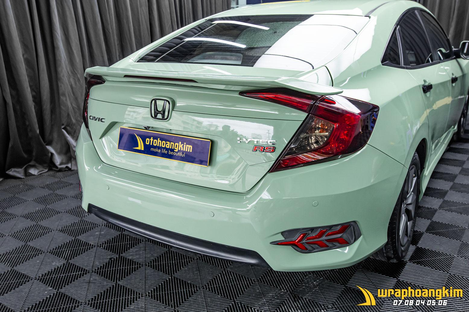 Honda Civic Full Wrap Light Green Glossy — góc 2
