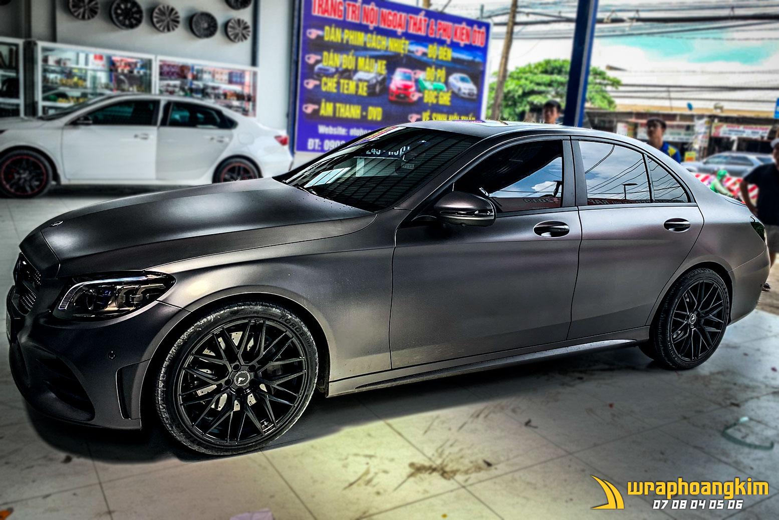 Mercedes C300 Full Wrap Matte Dark Grey