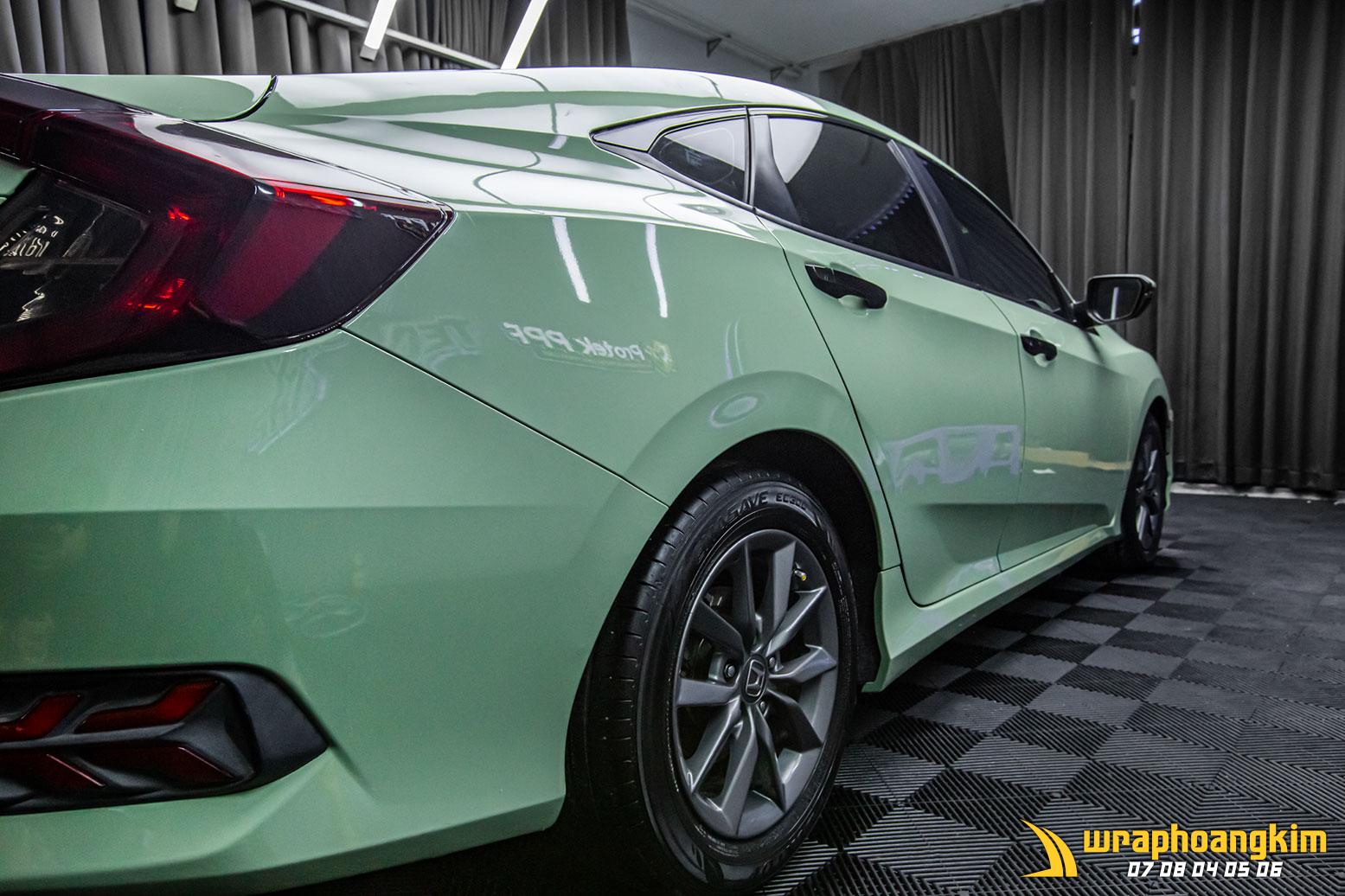Honda Civic Full Wrap Light Green Glossy — góc 5