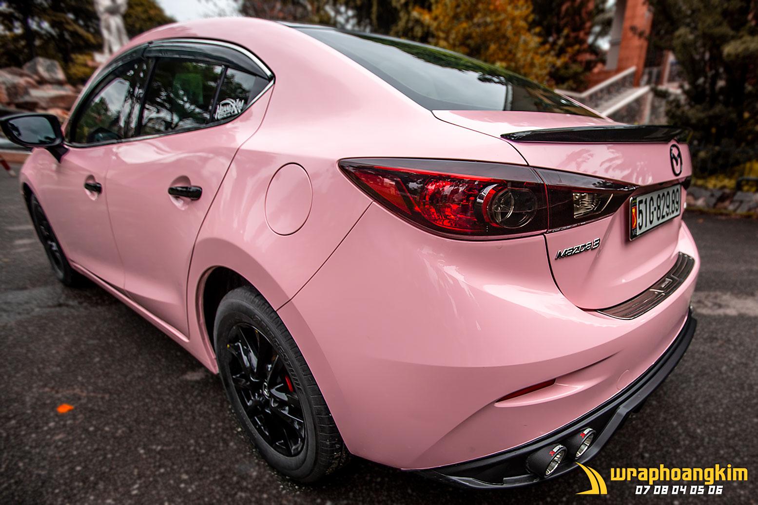 Mazda 3 Full Wrap Crystal Peach Pink — góc 4