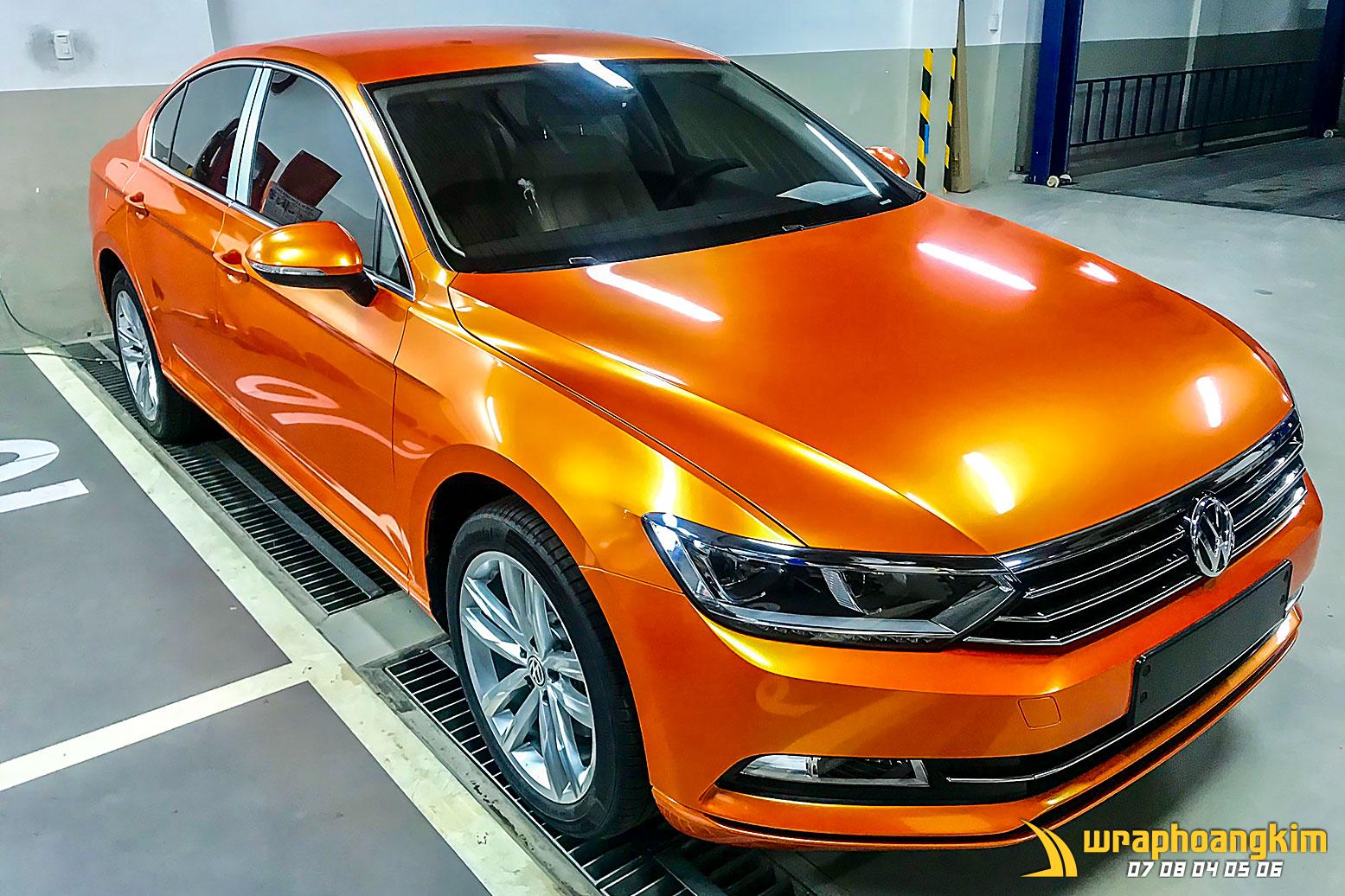 Volkswagen Passat Full Wrap Magic Blue Orange
