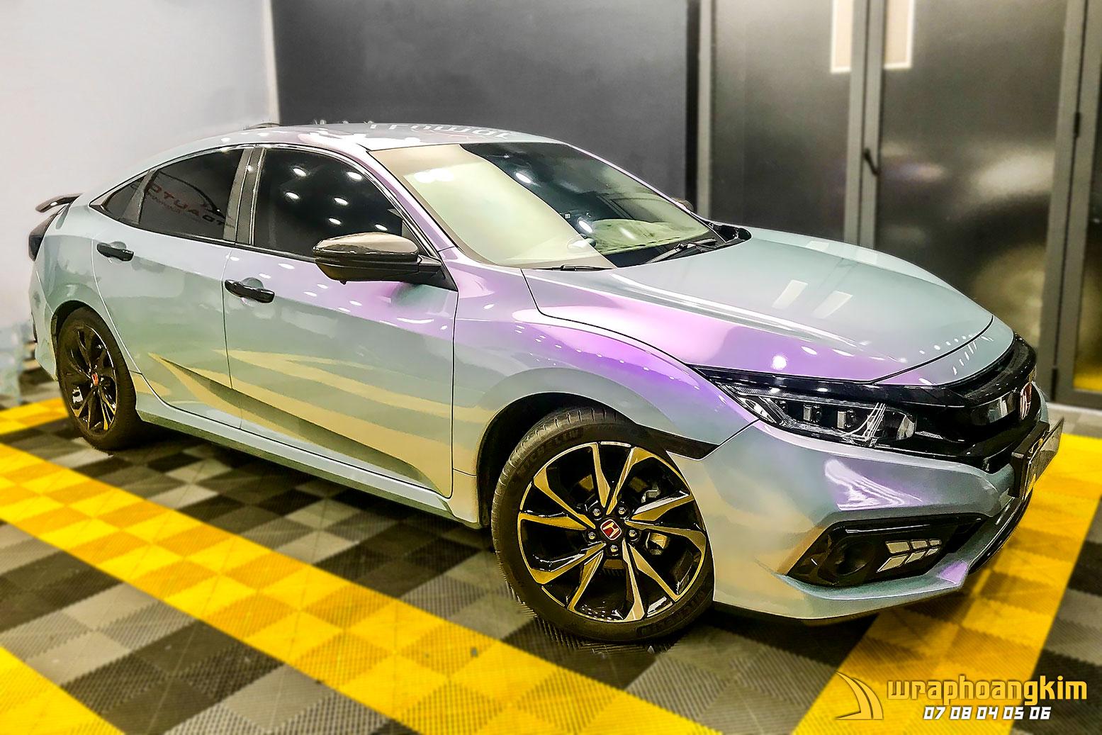 Honda Civic Full Wrap Silver Sunset