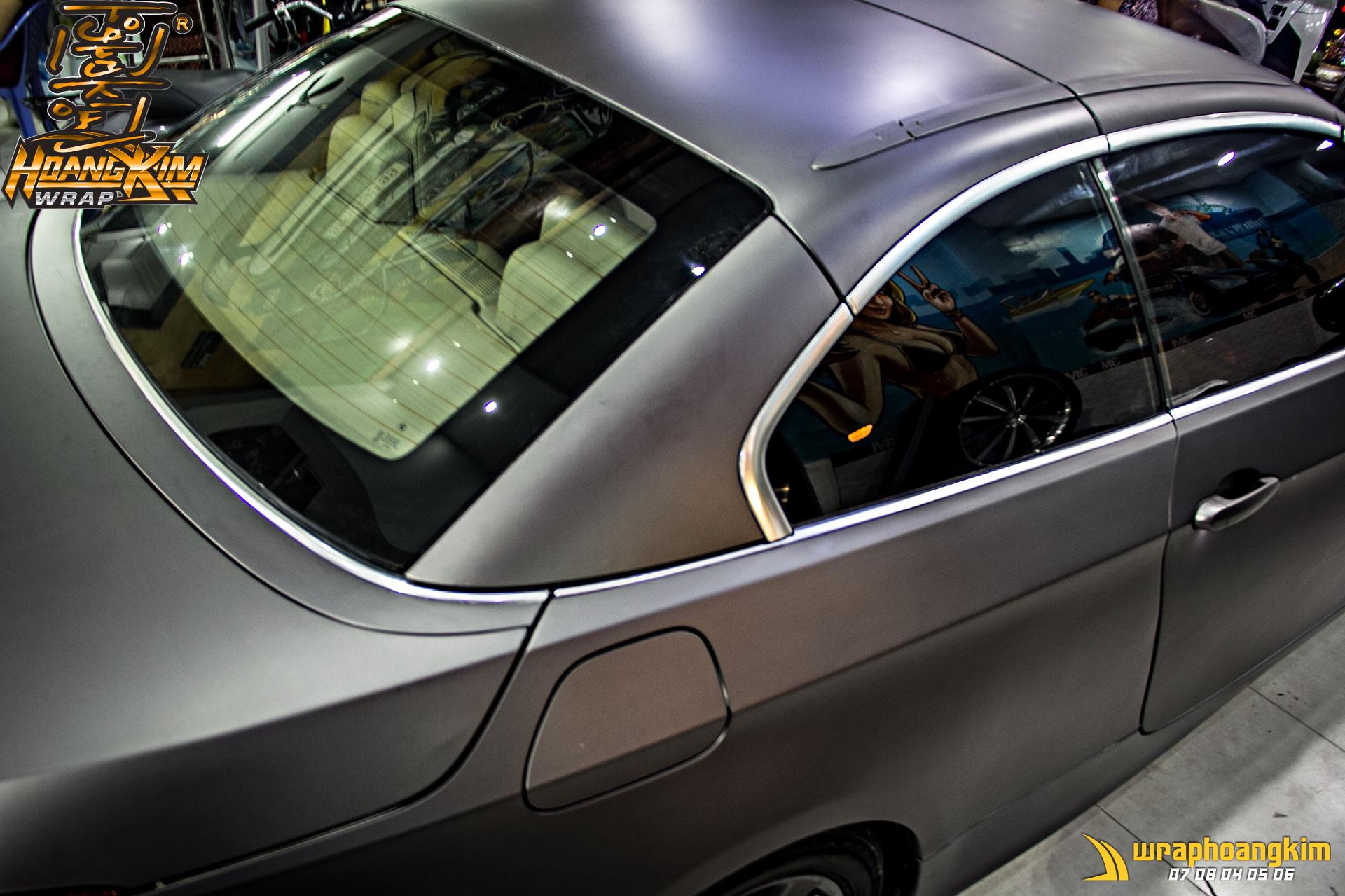 BMW 320i Full Wrap Matte Dark Grey — góc 2