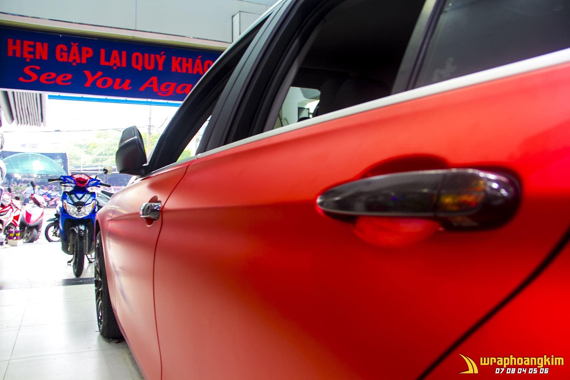 BMW 320i Full Wrap Matte Red — góc 5