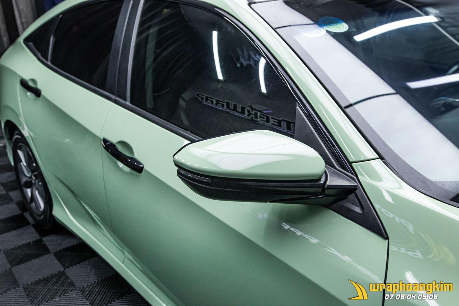 Honda Civic Full Wrap Light Green Glossy — góc 7