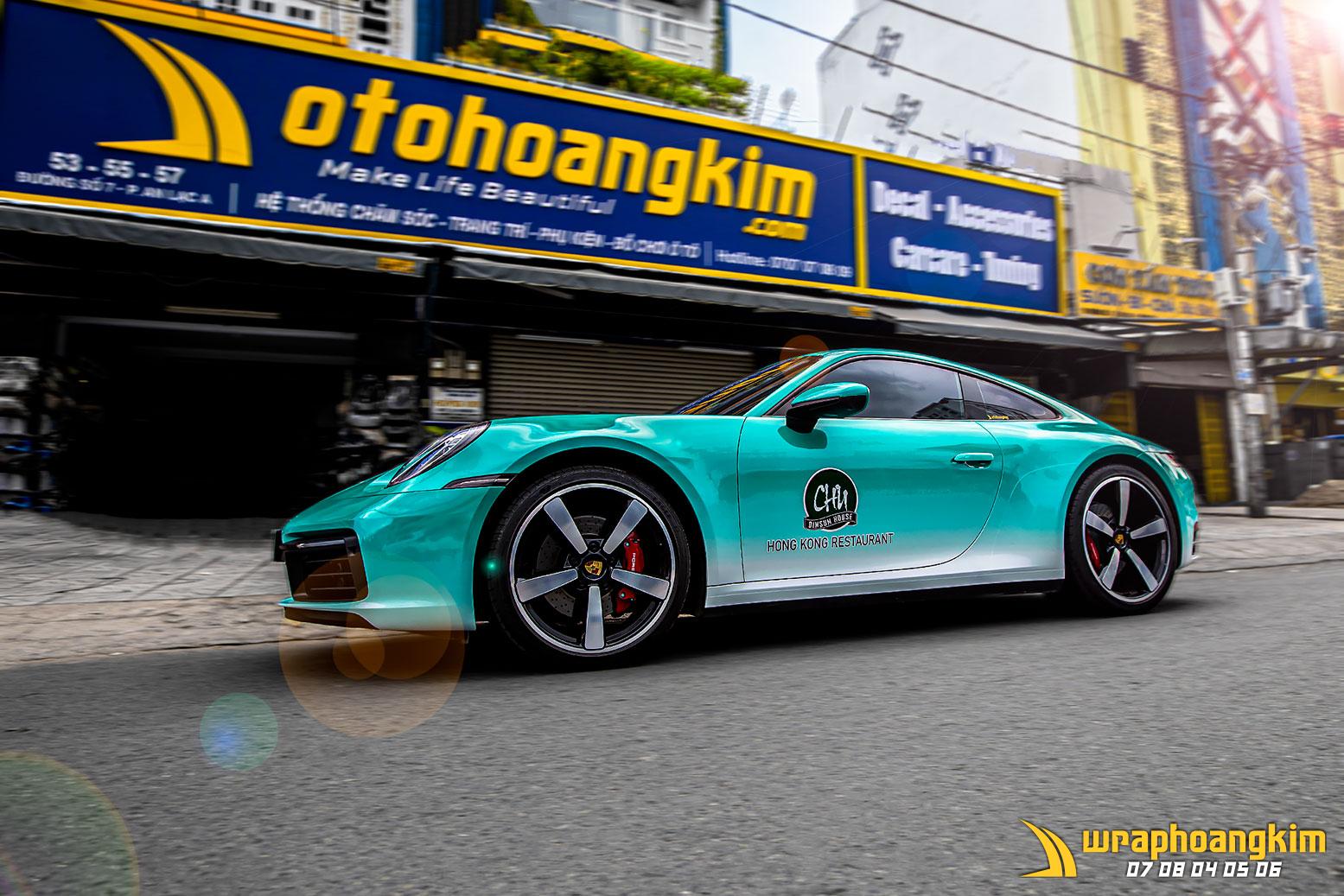 Porsche 911 Carrera S Full Wrap Blue Shift — góc 2